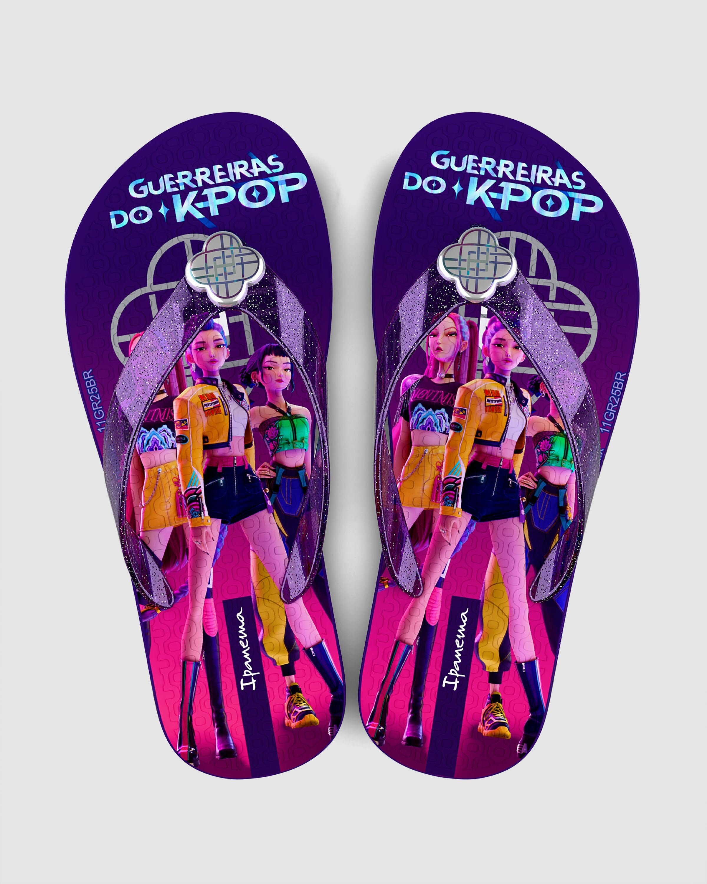 Chinelo de Dedo Infantil Roxo Guerreiras do K-POP Ipanema