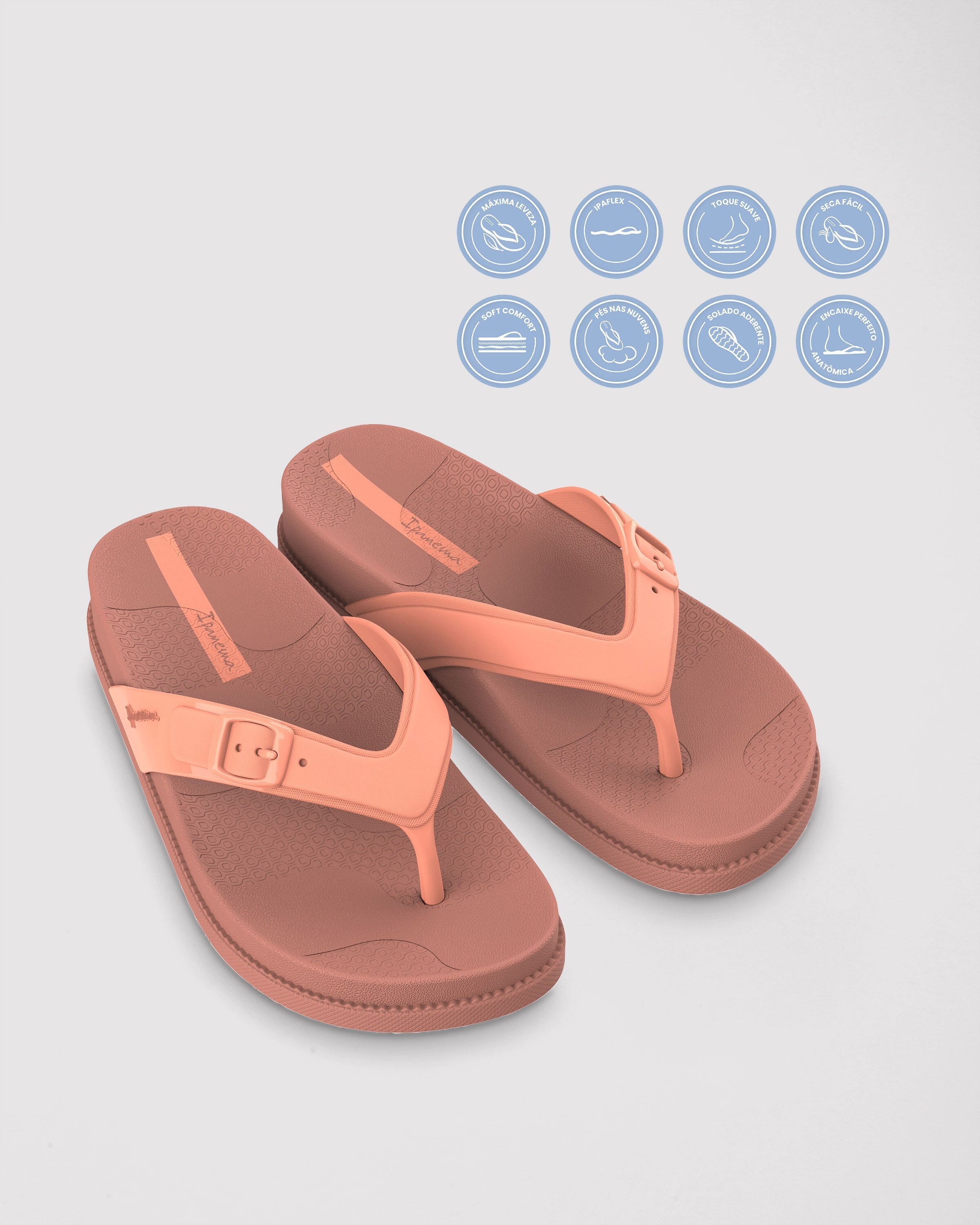 Chinelo de Dedo Rosa Leme Ipanema