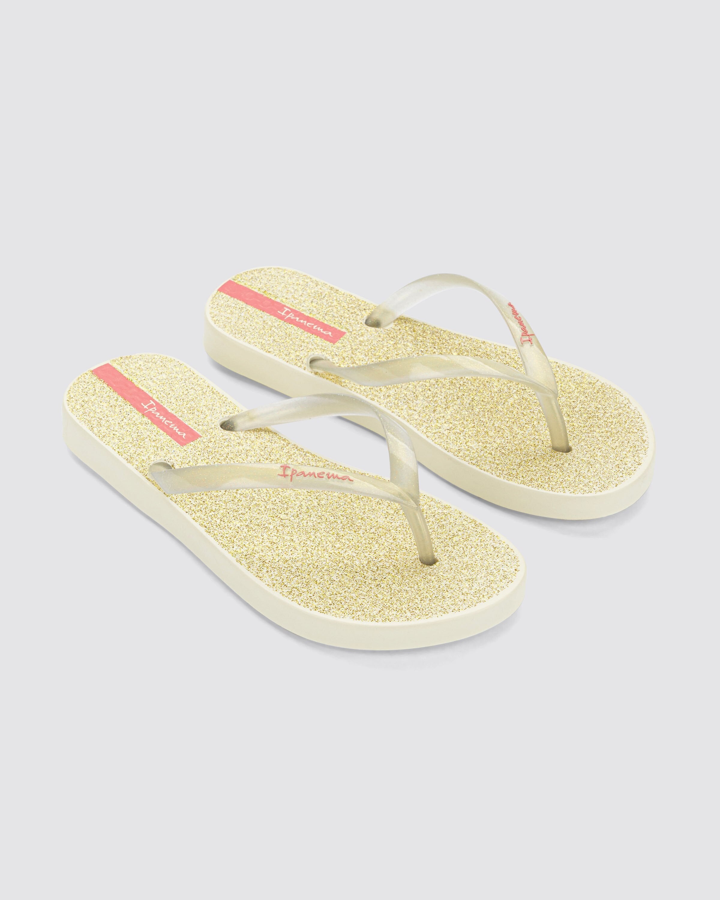 Chinelo de Dedo Infantil Bege Glitter Ipanema