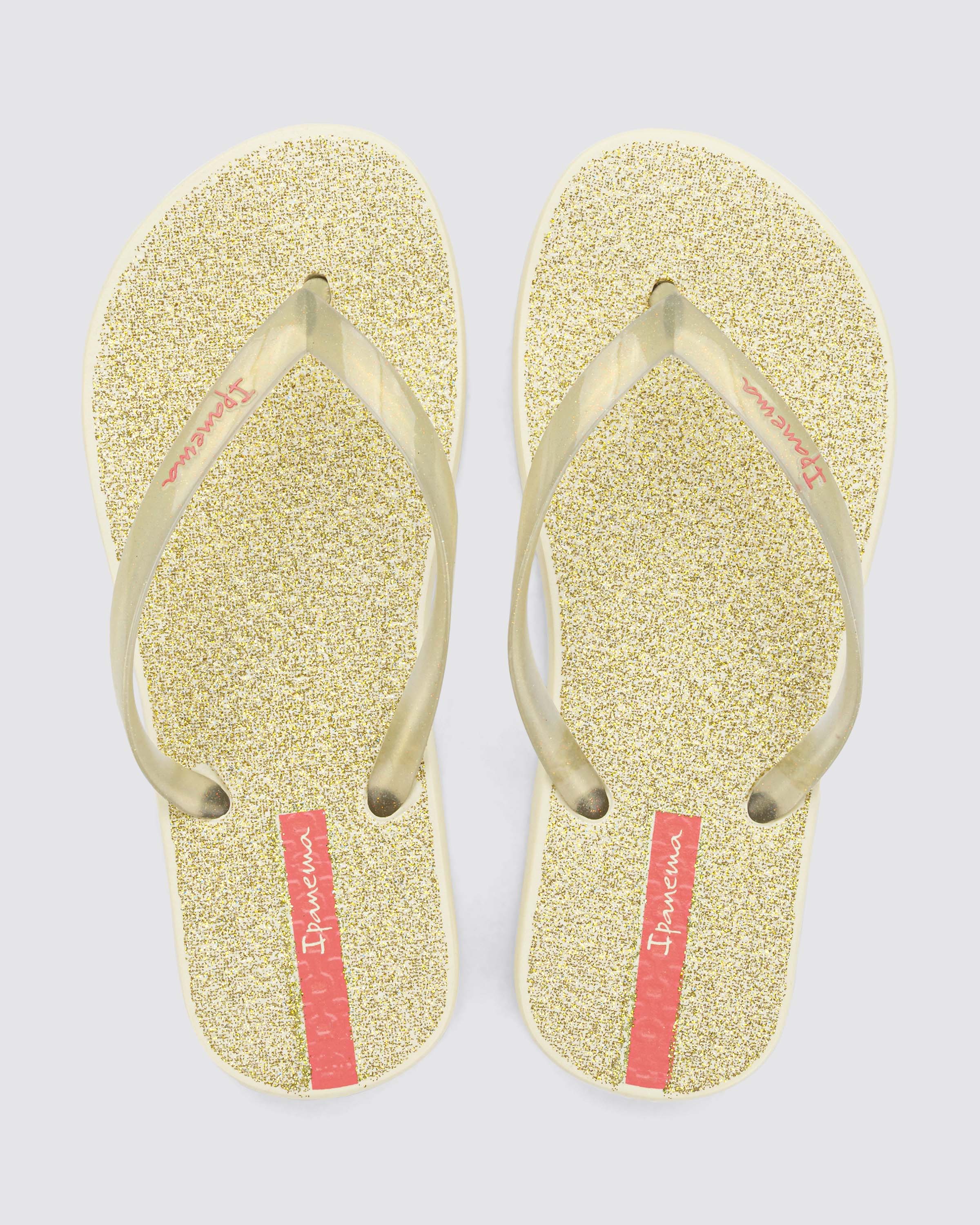 Chinelo de Dedo Infantil Bege Glitter Ipanema